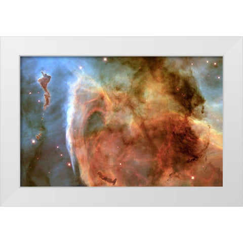 Light and Shadow in the Carina Nebula White Modern Wood Framed Art Print by NASA