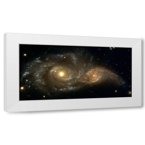 Two Spiral Galaxies White Modern Wood Framed Art Print by NASA