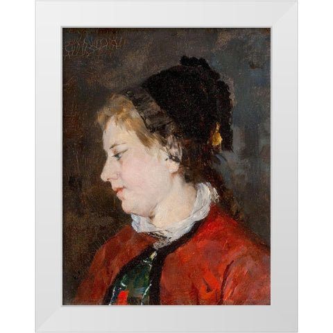 Portrait of Madame Sisley White Modern Wood Framed Art Print by Cassatt, Mary