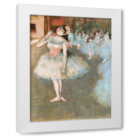 The Star White Modern Wood Framed Art Print by Degas, Edgar