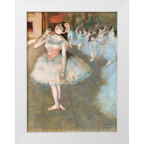 The Star White Modern Wood Framed Art Print by Degas, Edgar