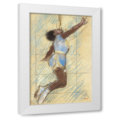 Miss Lala at the Fernando Circus White Modern Wood Framed Art Print by Degas, Edgar