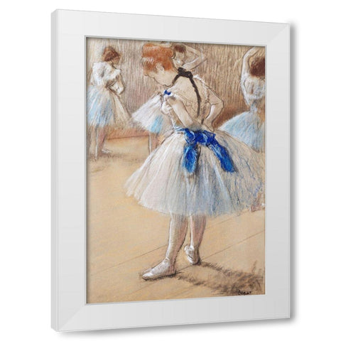 Dancer White Modern Wood Framed Art Print by Degas, Edgar