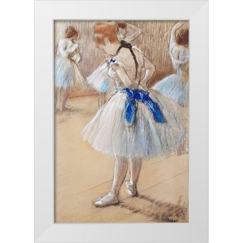 Dancer White Modern Wood Framed Art Print by Degas, Edgar