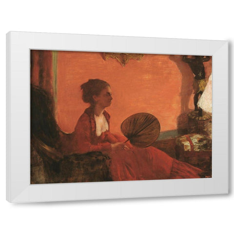 Madam Camus White Modern Wood Framed Art Print by Degas, Edgar