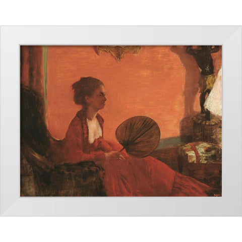 Madam Camus White Modern Wood Framed Art Print by Degas, Edgar
