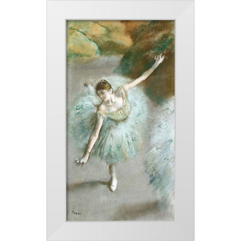 Dancer in Green White Modern Wood Framed Art Print by Degas, Edgar