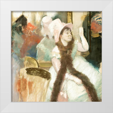 Portrait after a Costume Ball White Modern Wood Framed Art Print by Degas, Edgar