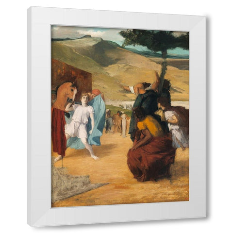 Alexander and Bucephalus White Modern Wood Framed Art Print by Degas, Edgar