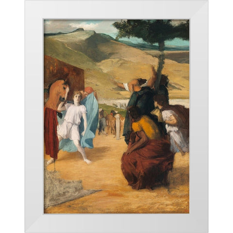 Alexander and Bucephalus White Modern Wood Framed Art Print by Degas, Edgar