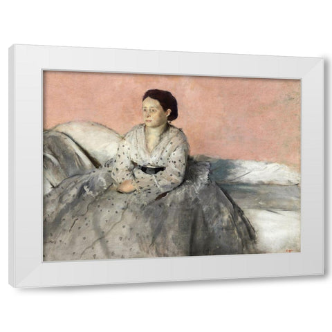 Madam Rene de Gas White Modern Wood Framed Art Print by Degas, Edgar