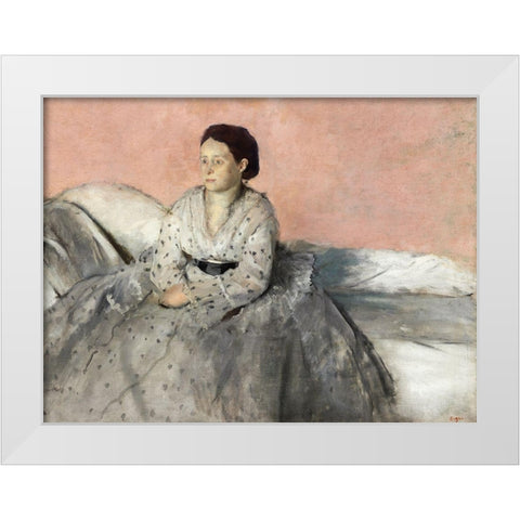 Madam Rene de Gas White Modern Wood Framed Art Print by Degas, Edgar