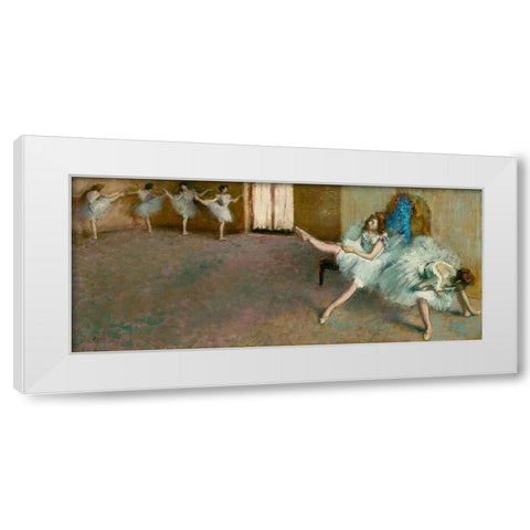 Before the Ballet White Modern Wood Framed Art Print by Degas, Edgar