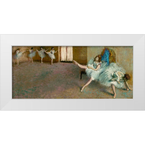 Before the Ballet White Modern Wood Framed Art Print by Degas, Edgar