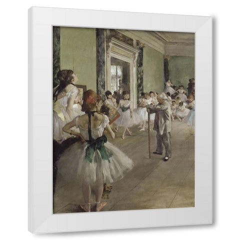 The Ballet Class White Modern Wood Framed Art Print by Degas, Edgar