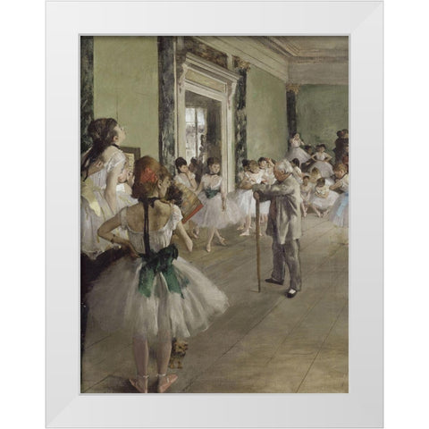 The Ballet Class White Modern Wood Framed Art Print by Degas, Edgar
