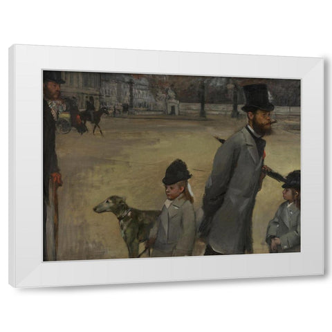 Place de la Concorde White Modern Wood Framed Art Print by Degas, Edgar