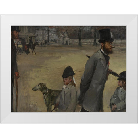 Place de la Concorde White Modern Wood Framed Art Print by Degas, Edgar