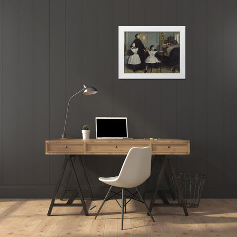 The Bellelli Family White Modern Wood Framed Art Print by Degas, Edgar