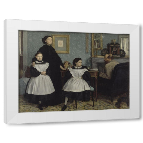 The Bellelli Family White Modern Wood Framed Art Print by Degas, Edgar