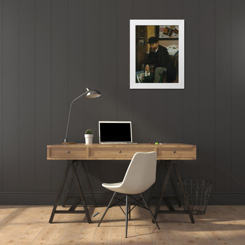 The Collector of Prints White Modern Wood Framed Art Print by Degas, Edgar
