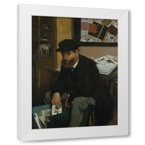 The Collector of Prints White Modern Wood Framed Art Print by Degas, Edgar