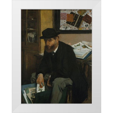 The Collector of Prints White Modern Wood Framed Art Print by Degas, Edgar