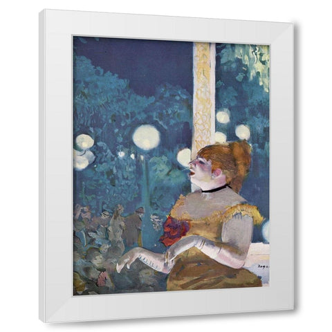 The Song of the Dog White Modern Wood Framed Art Print by Degas, Edgar
