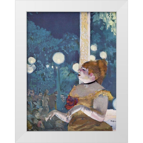 The Song of the Dog White Modern Wood Framed Art Print by Degas, Edgar