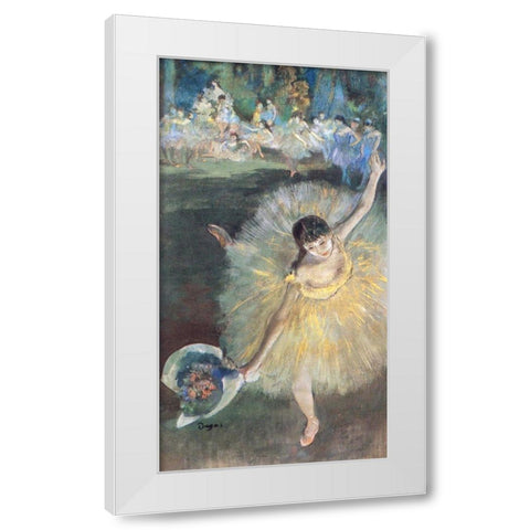 Fin dArabesque, with ballerina Rosita Mauri White Modern Wood Framed Art Print by Degas, Edgar