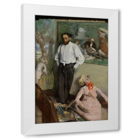 Portrait of Henri Michel-Lévy White Modern Wood Framed Art Print by Degas, Edgar