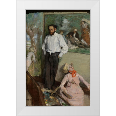 Portrait of Henri Michel-Lévy White Modern Wood Framed Art Print by Degas, Edgar