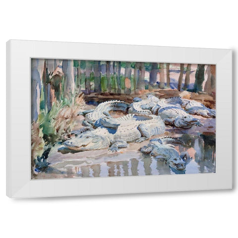 Muddy Alligators White Modern Wood Framed Art Print by Sargent, John Singer