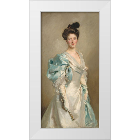 Mary Crowninshield Endicott Chamberlain (Mrs. Joseph Chamberlain) White Modern Wood Framed Art Print by Sargent, John Singer