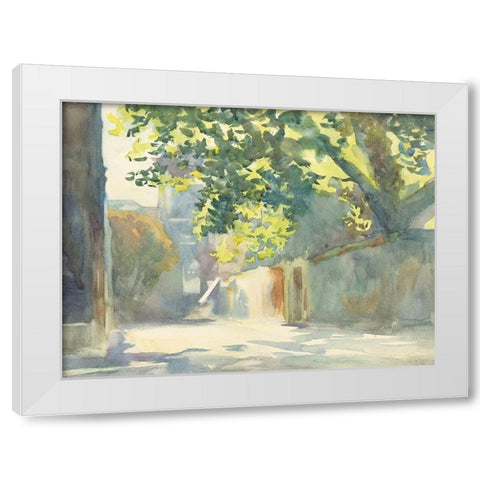 Sunlit Wall Under a Tree White Modern Wood Framed Art Print by Sargent, John Singer
