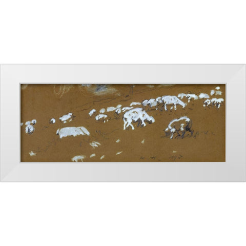 Sheep White Modern Wood Framed Art Print by Homer, Winslow
