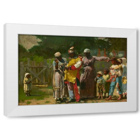 Dressing for the Carnival White Modern Wood Framed Art Print by Homer, Winslow