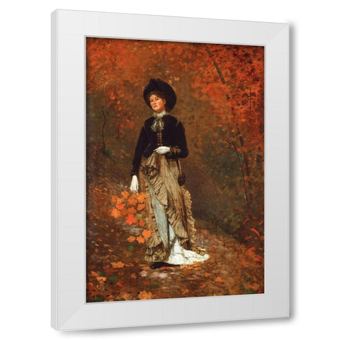 Autumn White Modern Wood Framed Art Print by Homer, Winslow