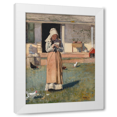 A Sick Chicken White Modern Wood Framed Art Print by Homer, Winslow