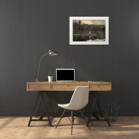 The Lone Fisherman White Modern Wood Framed Art Print by Homer, Winslow
