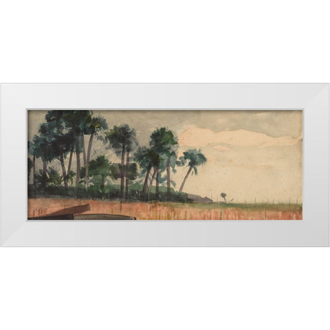 Palm Trees, Red White Modern Wood Framed Art Print by Homer, Winslow