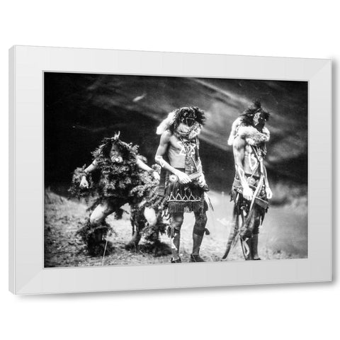 Navajo Yebichai (Yei Bi Chei) dancers White Modern Wood Framed Art Print by Curtis, Edward