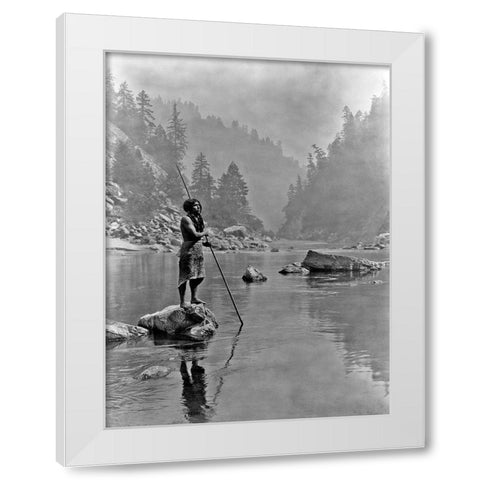A smoky day at the Sugar Bowl, Hupa White Modern Wood Framed Art Print by Curtis, Edward