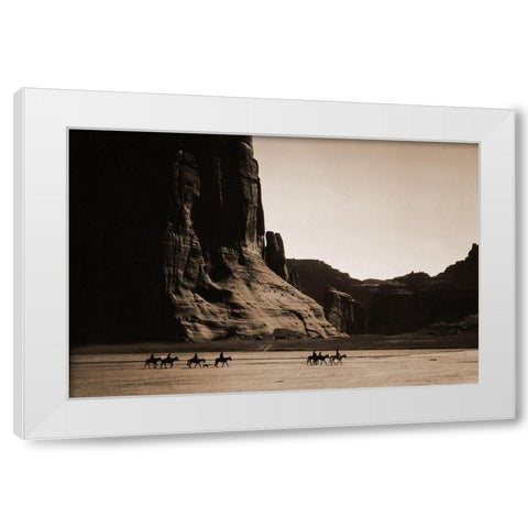 Canyon de Chelly, Navajo White Modern Wood Framed Art Print by Curtis, Edward