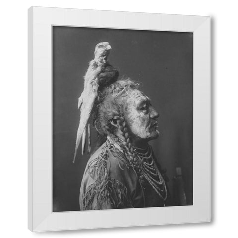 Two Whistles, Apsaroke White Modern Wood Framed Art Print by Curtis, Edward