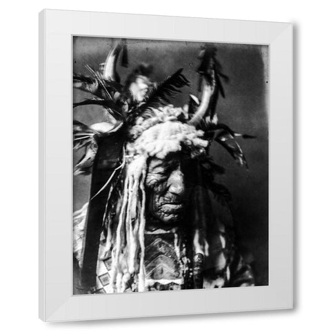 Lean Wolf, Hidatsa White Modern Wood Framed Art Print by Curtis, Edward