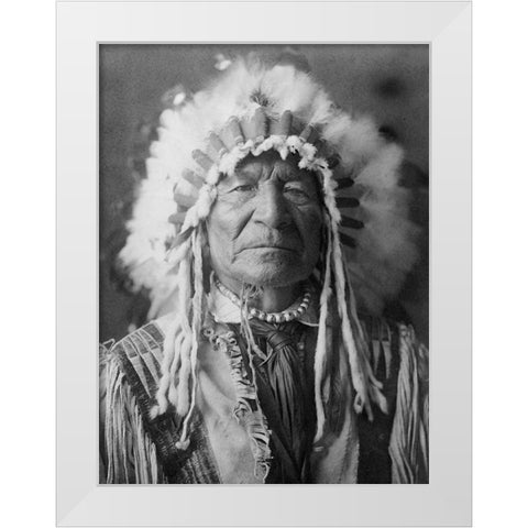 Sitting Bear, Arikara White Modern Wood Framed Art Print by Curtis, Edward