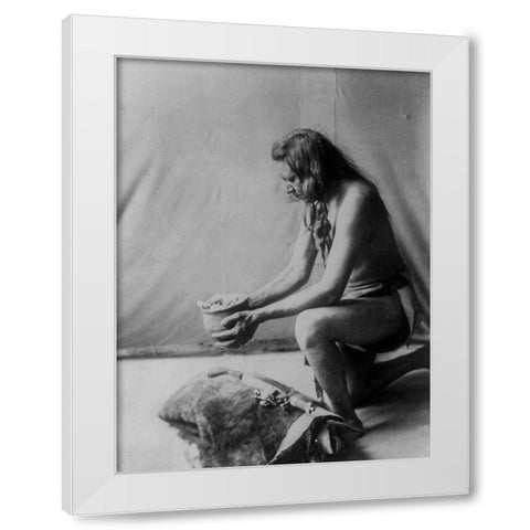 Incense over a medicine bundle White Modern Wood Framed Art Print by Curtis, Edward