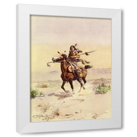 Nobleman of the Plains White Modern Wood Framed Art Print by Russell, Charles Marion