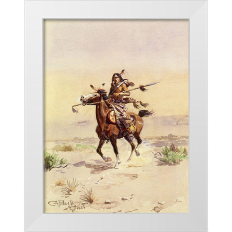 Nobleman of the Plains White Modern Wood Framed Art Print by Russell, Charles Marion